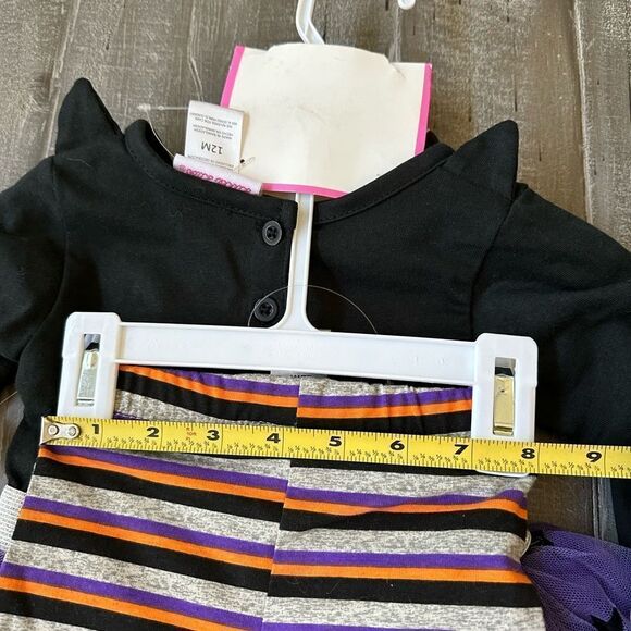 Girls Halloween Black Cat 2-pc Costume Outfit Headband Set 12 Mo - Picture 4 of 4